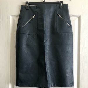 Deep Green Leather Zara Skirt